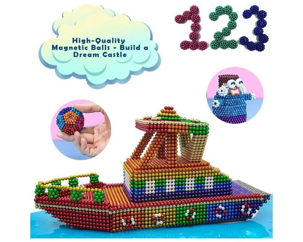 Kraftverdia 3D Magnetspielbausteine 216-tlg. Lernspielzeug - Bild 5