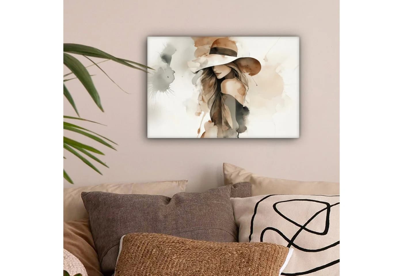 OneMillionCanvasses® Leinwandbild Mysteriös - Frau - Sepia, Fotodruck 30x20 cm