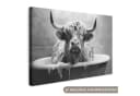 OneMillionCanvasses® Leinwandbild Schottischer Highlander Schwarz-Weiß Bild 2