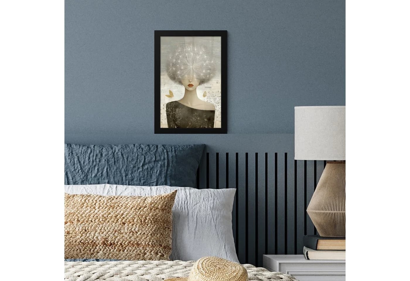 MuchoWow Poster Fluff - Frau Beige mit schwarzem Kunststoffrahmen - Bild 4