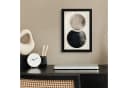 MuchoWow Poster Kreise Beige Schwarz Abstrakt mit Rahmen Bild 1