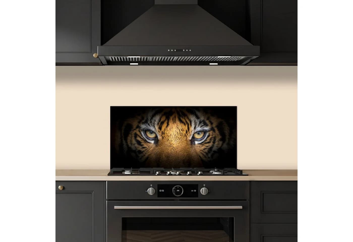 KitchenYeah Küchenrückwand selbstklebend Tiger Schwarz Glasoptik - Bild 5