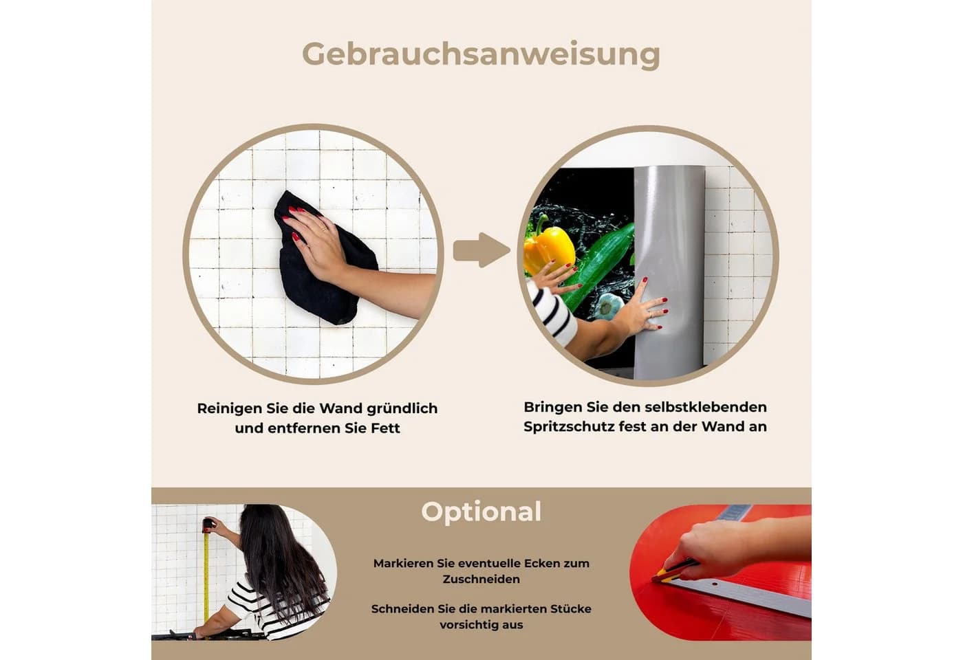 KitchenYeah Küchenrückwand selbstklebend Schwarz Gemüse Splash - Bild 3