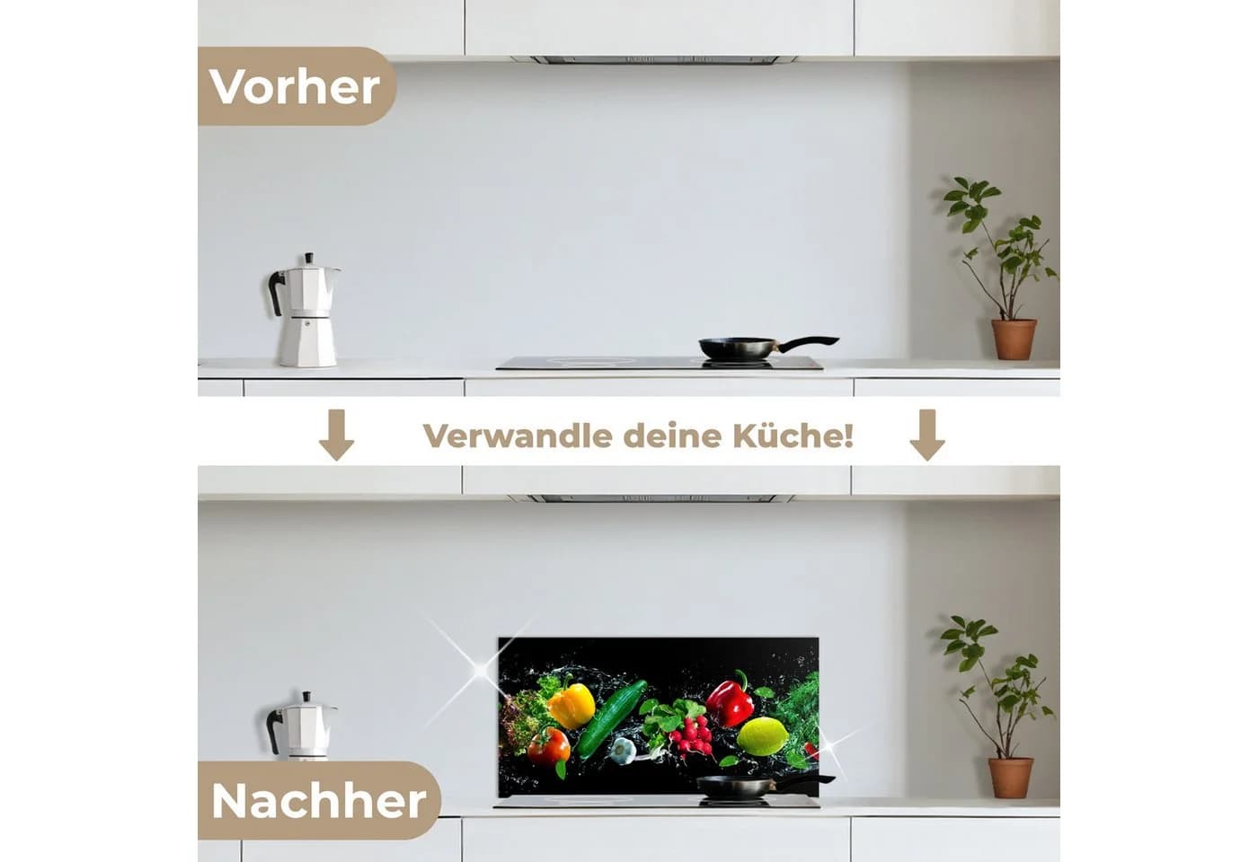 KitchenYeah Küchenrückwand selbstklebend Schwarz Gemüse Splash - Bild 4
