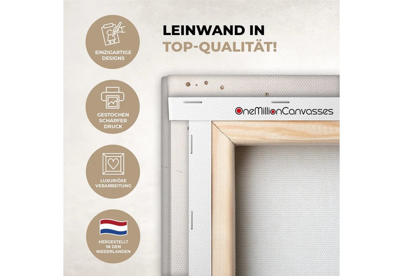 OneMillionCanvasses® Leinwandbild Aquarell Beige Abstrakt Modern - Bild 3