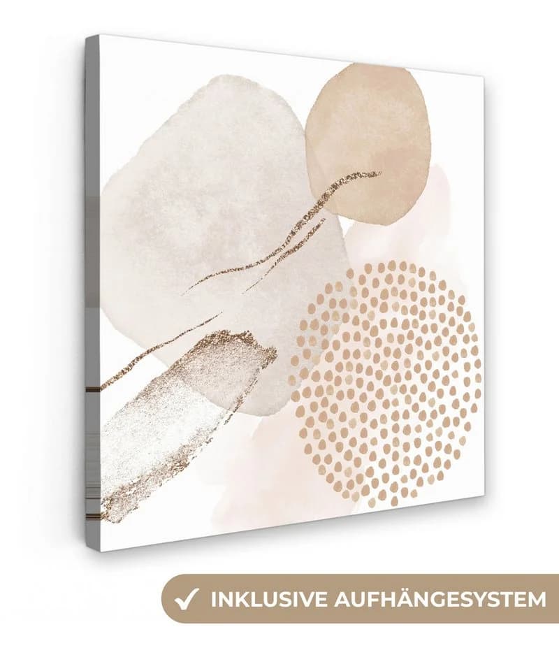 OneMillionCanvasses® Leinwandbild Aquarell Beige Modern Abstrakt - Bild 2