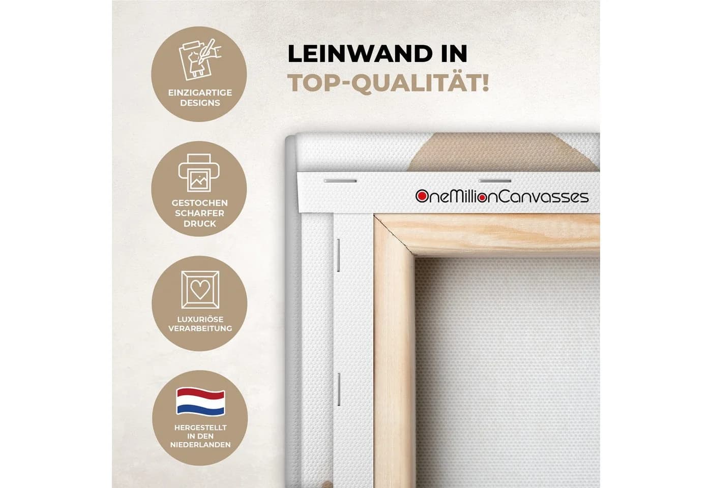 OneMillionCanvasses® Leinwandbild Aquarell Beige Modern Abstrakt - Bild 3