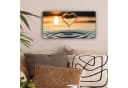 OneMillionCanvasses® Leinwandbild Panorama Herz Wasser Sonnenuntergang Bild 1