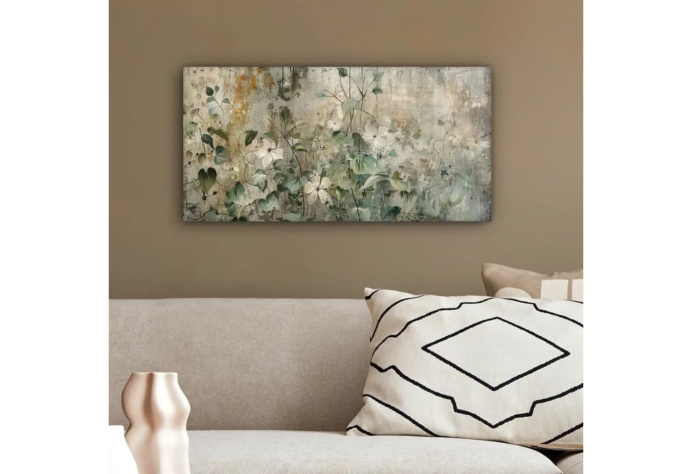 OneMillionCanvasses® Leinwandbild Panorama Blumen Grau 40x20 cm - Bild 4
