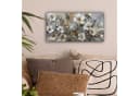 OneMillionCanvasses® Leinwandbild Panorama Blumen Weiß-Grau-Gold Fotodruck Bild 1