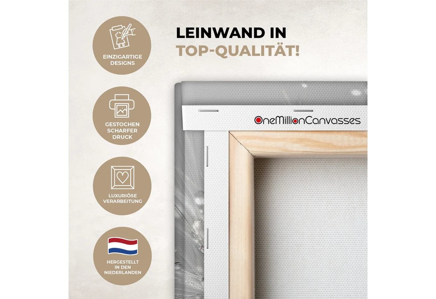 OneMillionCanvasses® Leinwandbild Panorama Löwenzahn - Wassertropfen - Stilleben - Bild 3