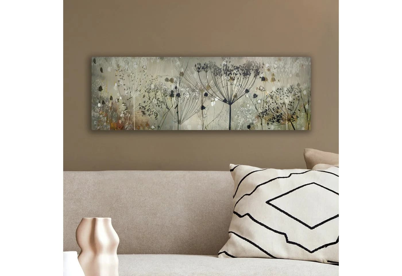 OneMillionCanvasses® Leinwandbild Panorama Blumen Grau Natur Kunst Fotodruck Wandbild - Bild 4