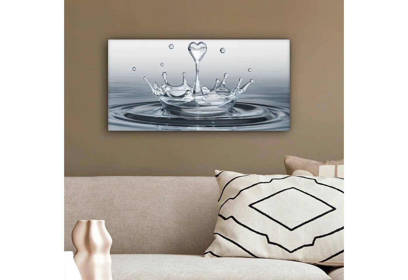OneMillionCanvasses® Leinwandbild Panorama Abstrakt Wasser Herz - Bild 4