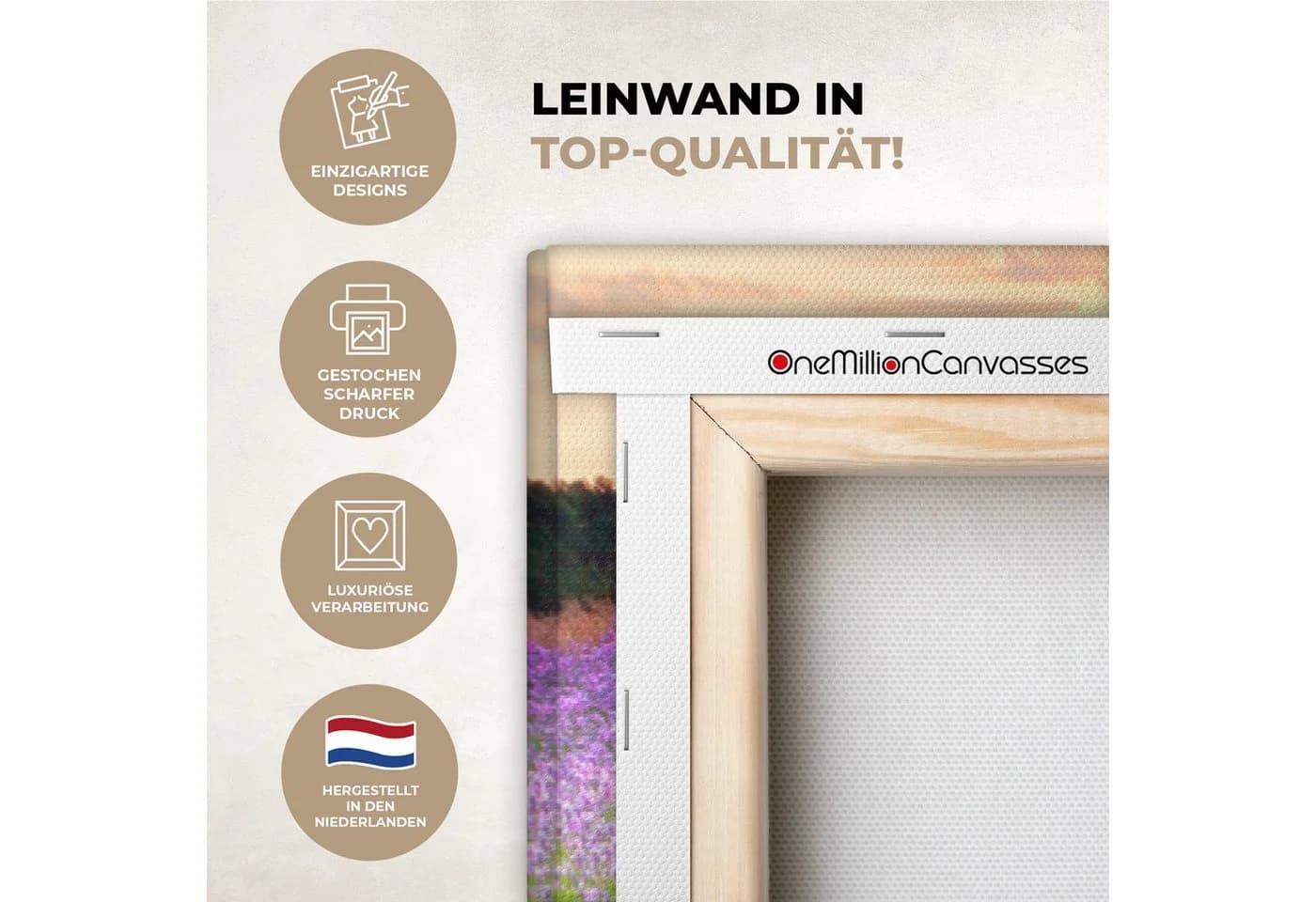 OneMillionCanvasses® Leinwandbild Panorama Lavendel Blumen Sonnenuntergang - Bild 3