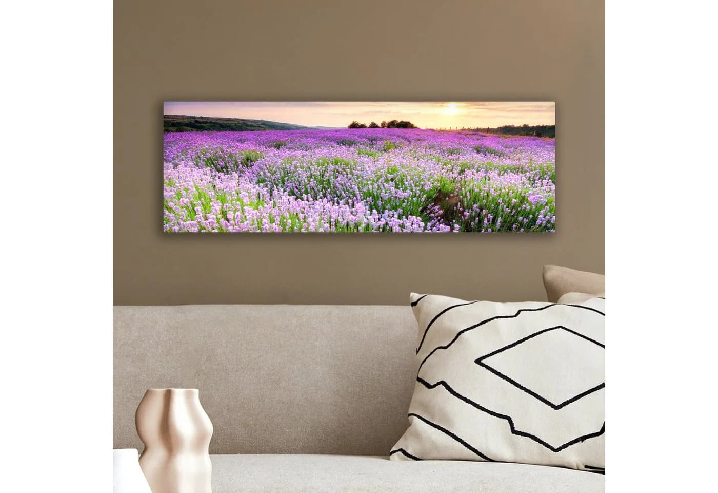OneMillionCanvasses® Leinwandbild Panorama Lavendel Blumen Sonnenuntergang - Bild 4