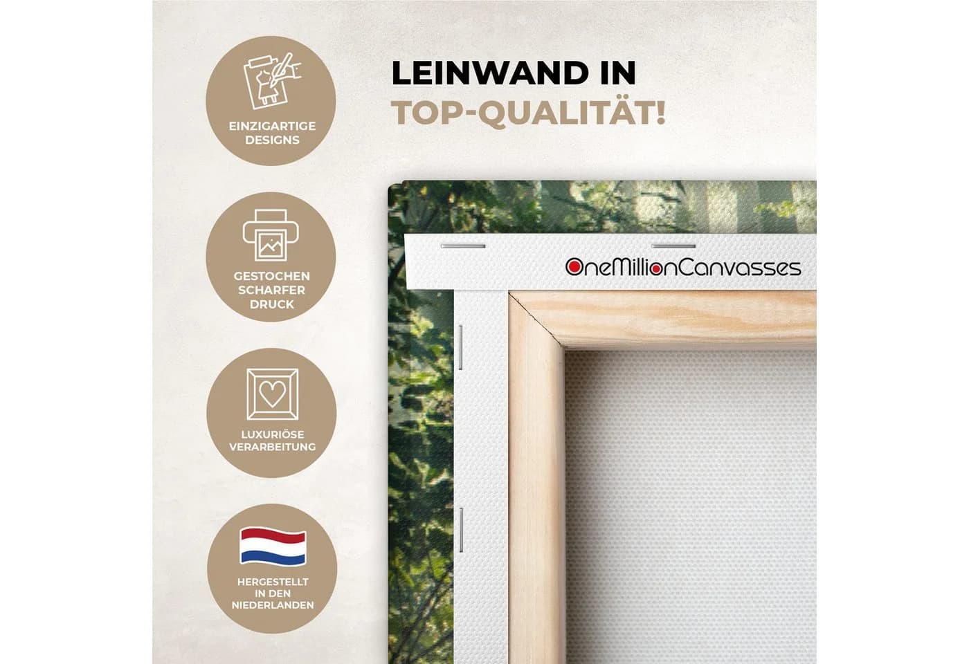 OneMillionCanvasses® Leinwandbild Panorama Wald - Weg - Sonne - Bäume - Grün - Natur - Bild 3