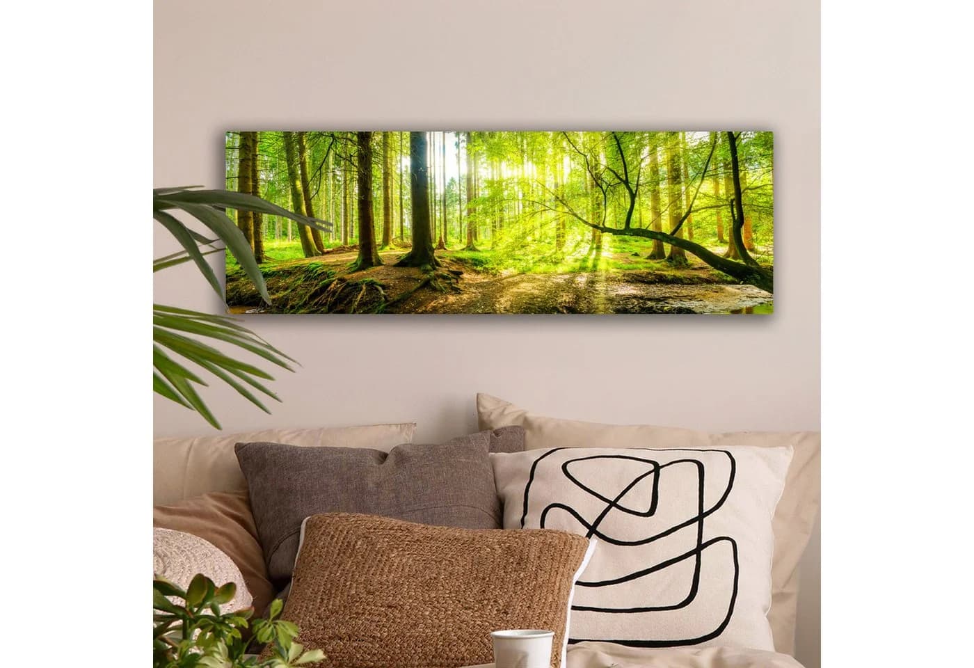 OneMillionCanvasses® Leinwandbild Panorama Wald Grün