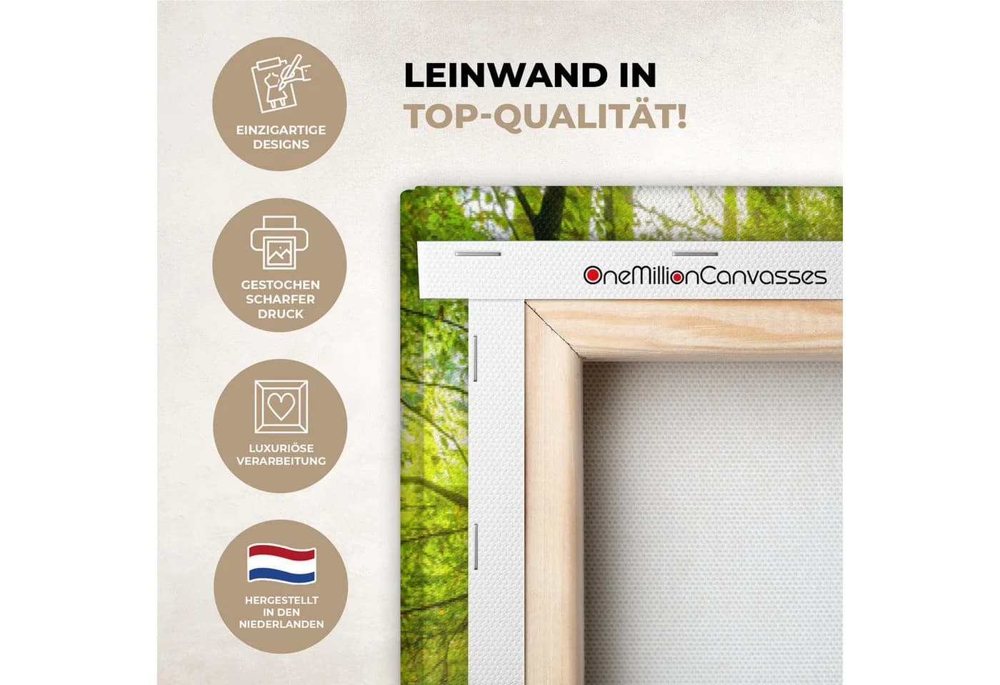 OneMillionCanvasses® Leinwandbild Panorama Wald Grün - Bild 3