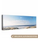 OneMillionCanvasses® Leinwandbild Panorama Strand Möwe 60x20 cm Bild 2