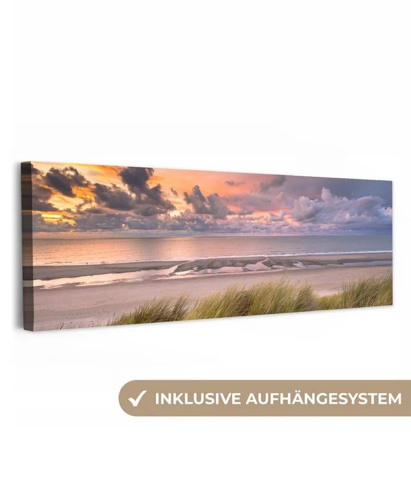 OneMillionCanvasses® Leinwandbild Panorama Strand Sonnenuntergang 60x20 cm - Bild 2
