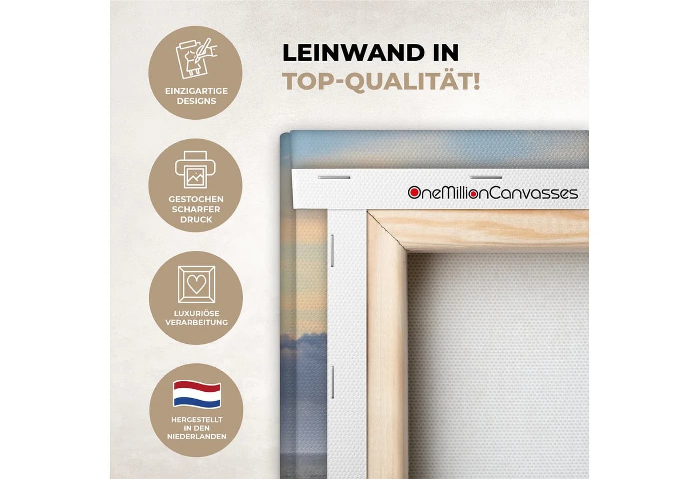 OneMillionCanvasses® Leinwandbild Panorama Strand - Düne - Gras - Sonnenuntergang - Meer - Bild 3