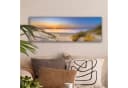 OneMillionCanvasses® Leinwandbild Panorama Düne - Sonnenuntergang - Horizont - Strand - Gras Bild 1