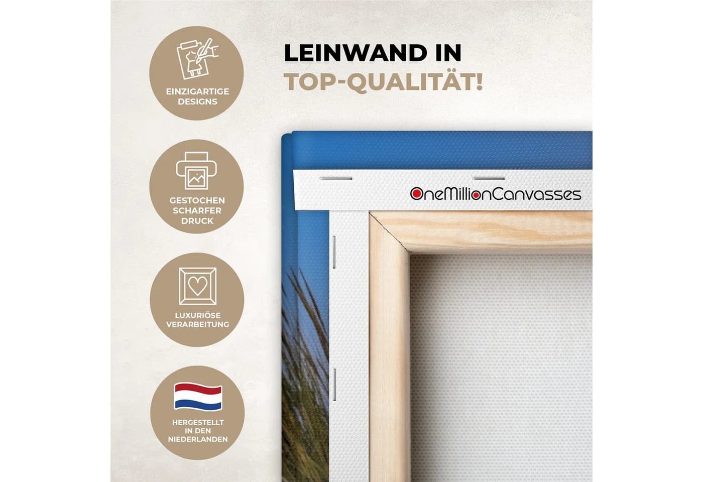 OneMillionCanvasses® Leinwandbild Panorama Düne - Sonnenuntergang - Horizont - Strand - Gras - Bild 3