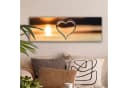 OneMillionCanvasses® Leinwandbild Panorama Herz - Wasser - Sonnenuntergang - Natur - Zen Bild 1