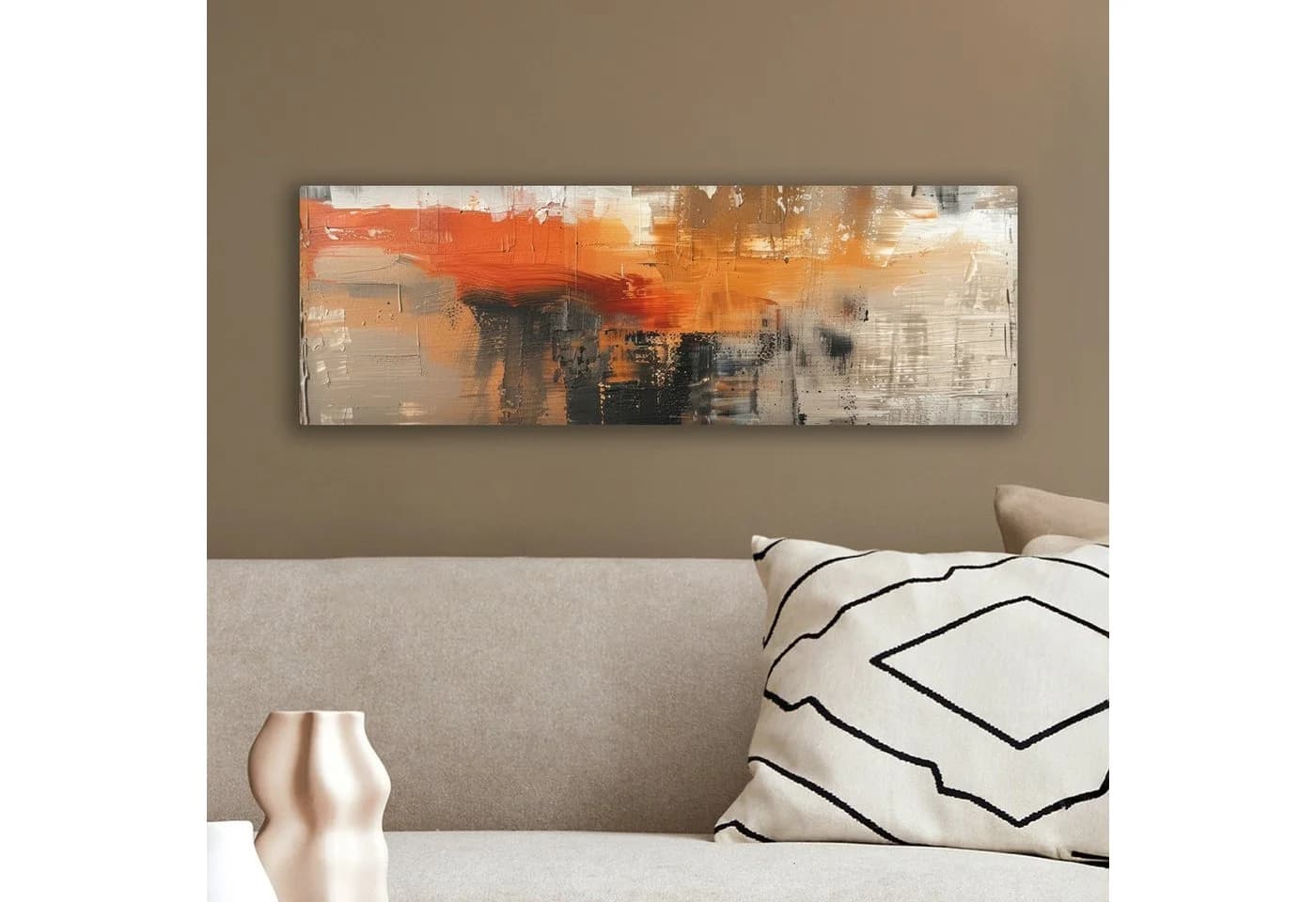 OneMillionCanvasses® Leinwandbild Abstrakt Grau Braun Orange Modern - Bild 4