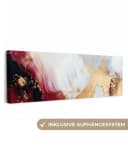 OneMillionCanvasses® Leinwandbild Panorama Rot - Abstrakt - Gold Bild 2
