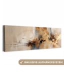 OneMillionCanvasses® Leinwandbild Panorama Modern Braun Beige Abstrakt Fotodruck Wandbild Bild 2