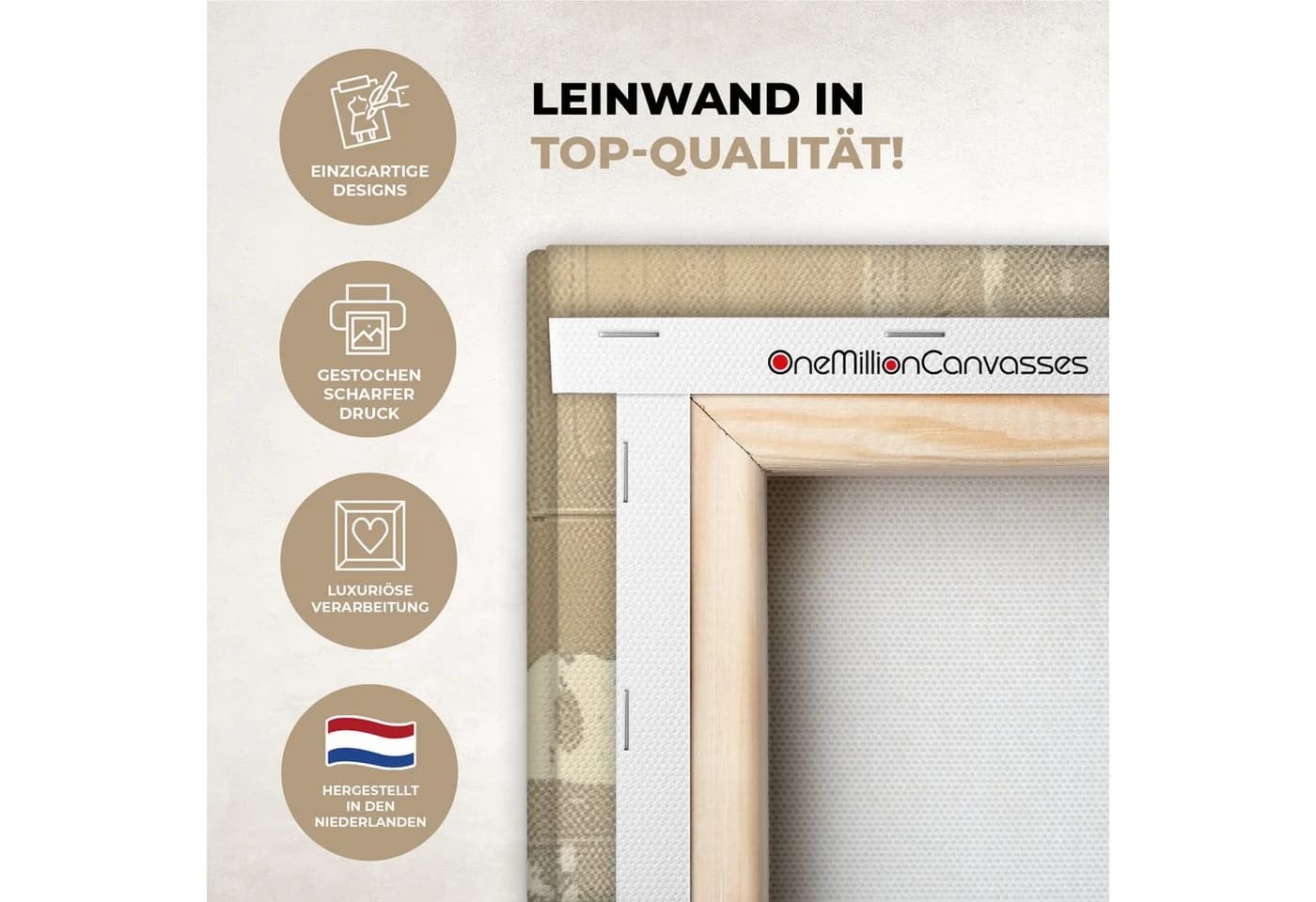 OneMillionCanvasses® Leinwandbild Panorama Abstrakt Gelb Modern Beige - Bild 3