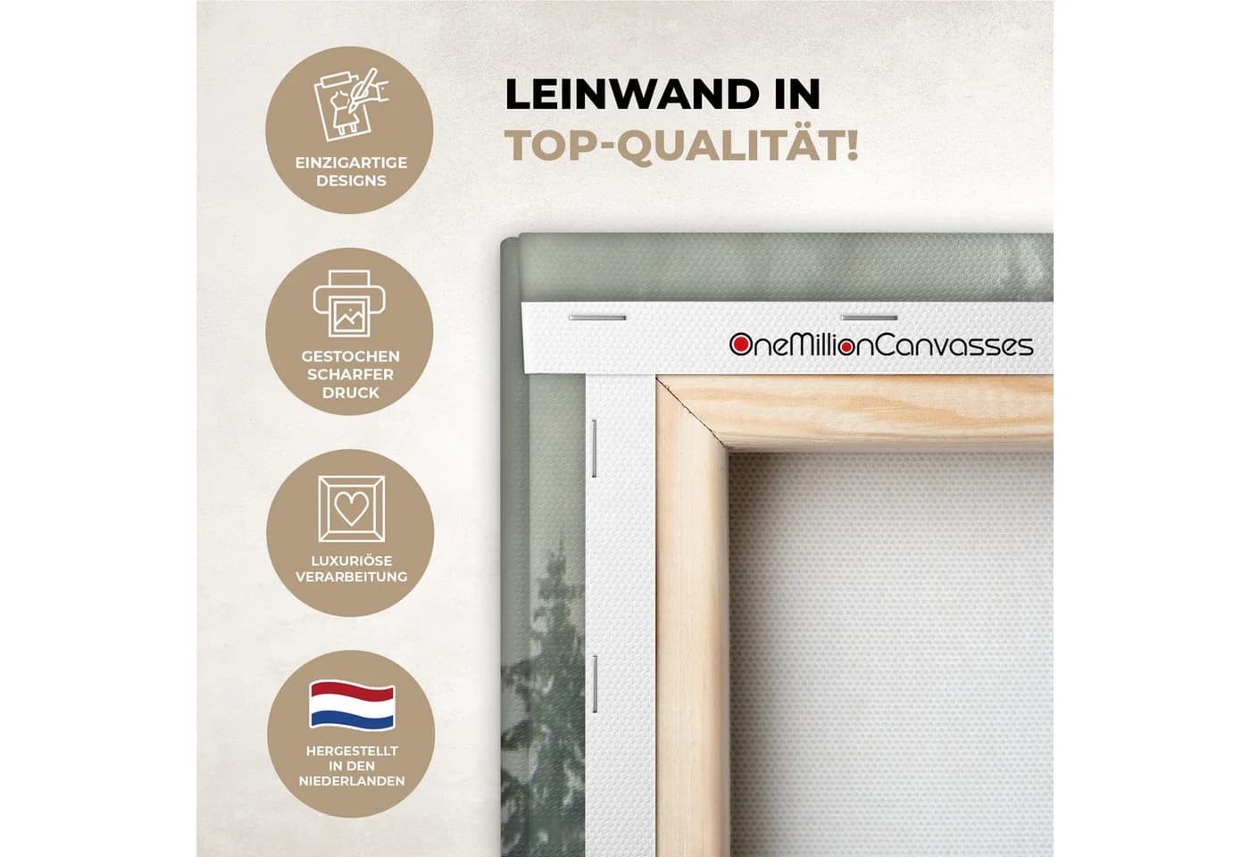 OneMillionCanvasses® Leinwandbild Panorama Wald - Nebel - Bäume - Natur - Bild 3