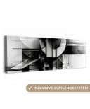 OneMillionCanvasses® Leinwandbild Panorama Abstrakt Schwarz Weiß Fotodruck Bild 2