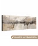 OneMillionCanvasses® Leinwandbild Panorama Moderne Kunst - Abstrakt - Beige Bild 2