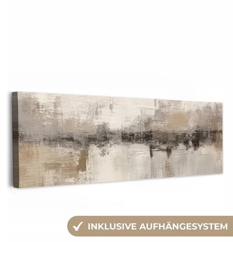 OneMillionCanvasses® Leinwandbild Panorama Moderne Kunst - Abstrakt - Beige - Bild 2