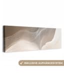 OneMillionCanvasses® Leinwandbild Panorama Wellenlinien Beige/Weiß Bild 2