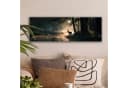 OneMillionCanvasses® Leinwandbild Panorama Hirsche - Waldbach - Mystisch Bild 1