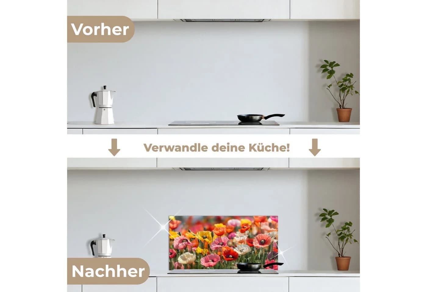 KitchenYeah Küchenrückwand Selbstklebend Blumenfeld Mohnblumen - Bild 4