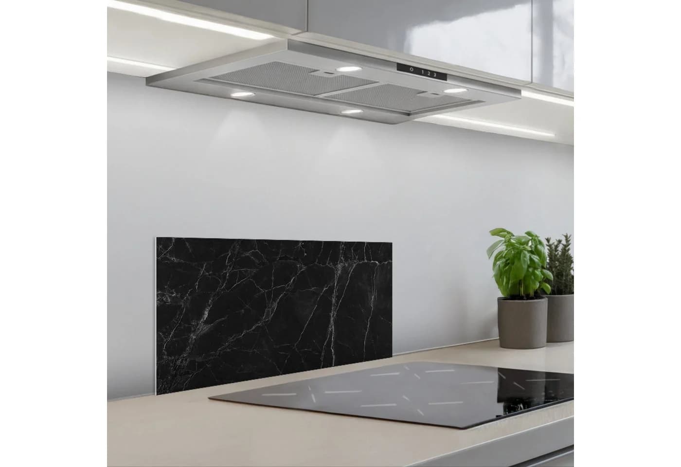 KitchenYeah Küchenrückwand selbstklebend Marmor Schwarz