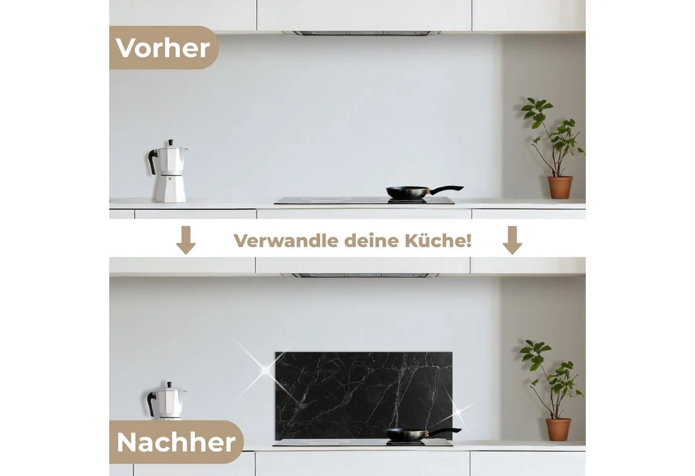 KitchenYeah Küchenrückwand selbstklebend Marmor Schwarz - Bild 4