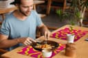 MuchoWow Platzset Linie Gelb Abstrakt 6er Set Vinyl Bild 5