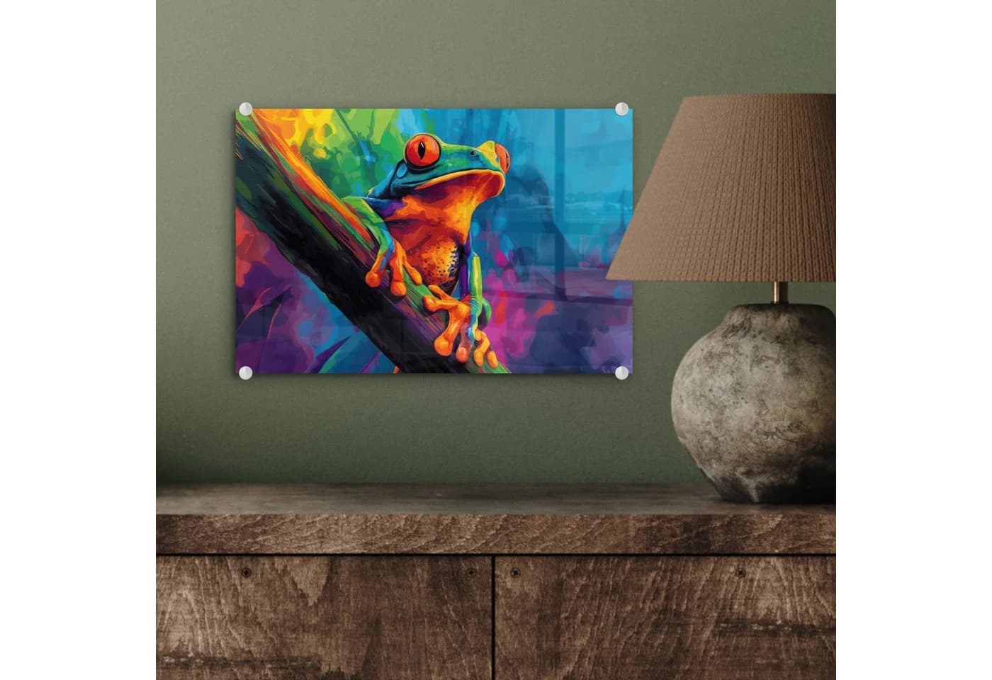 MuchoWow Acrylglasbild Frosch Bunt - Bild 4