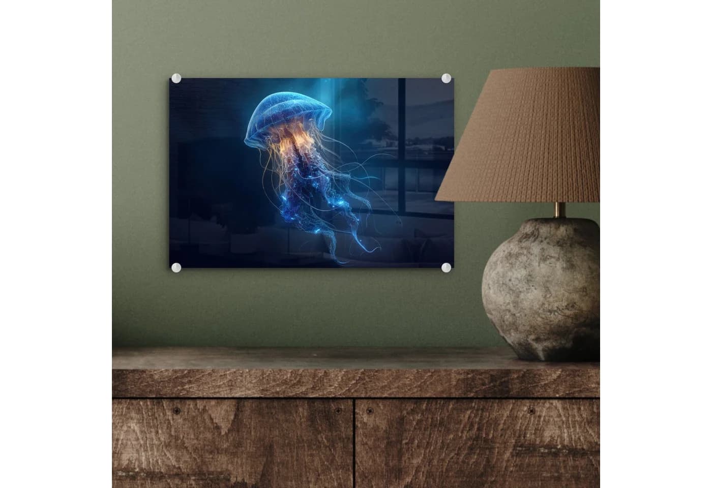 MuchoWow Acrylglasbild Qualle Blau Modern - Bild 4