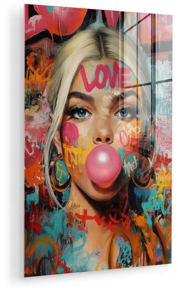 MuchoWow Acrylglasbild Frau Graffiti Bunt mit 3D-Effekt - Bild 2