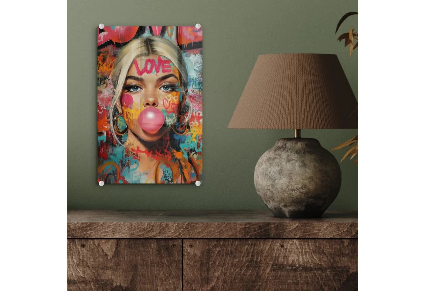 MuchoWow Acrylglasbild Frau Graffiti Bunt mit 3D-Effekt - Bild 4
