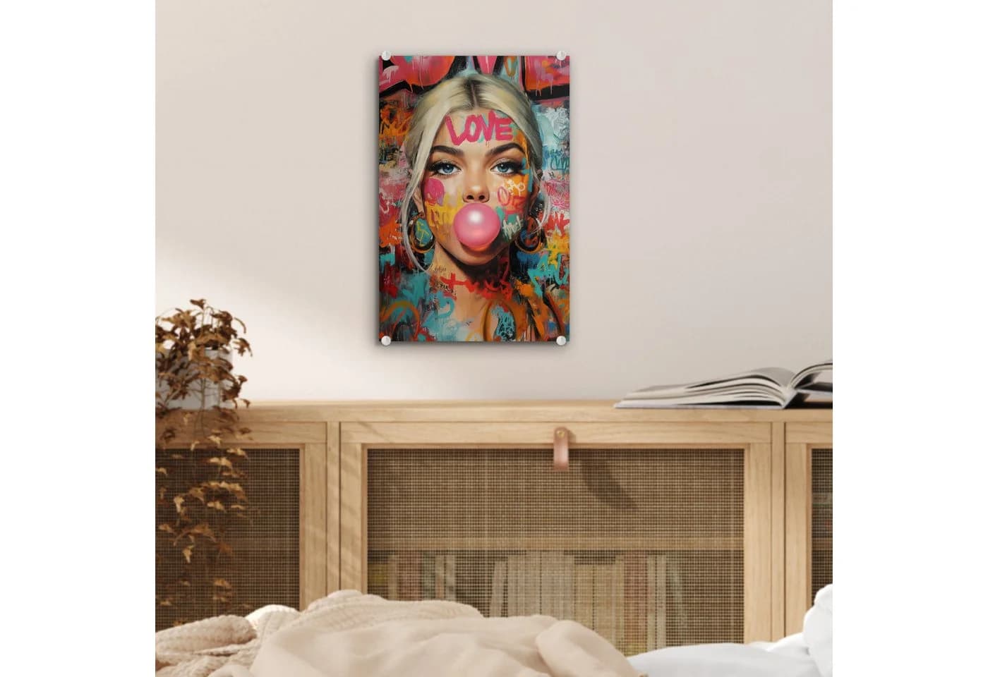 MuchoWow Acrylglasbild Frau Graffiti Bunt mit 3D-Effekt - Bild 5