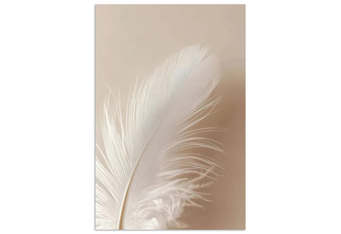 MuchoWow Poster Feder Minimalistisch Rosa Weiß 20x30 cm - Bild 2