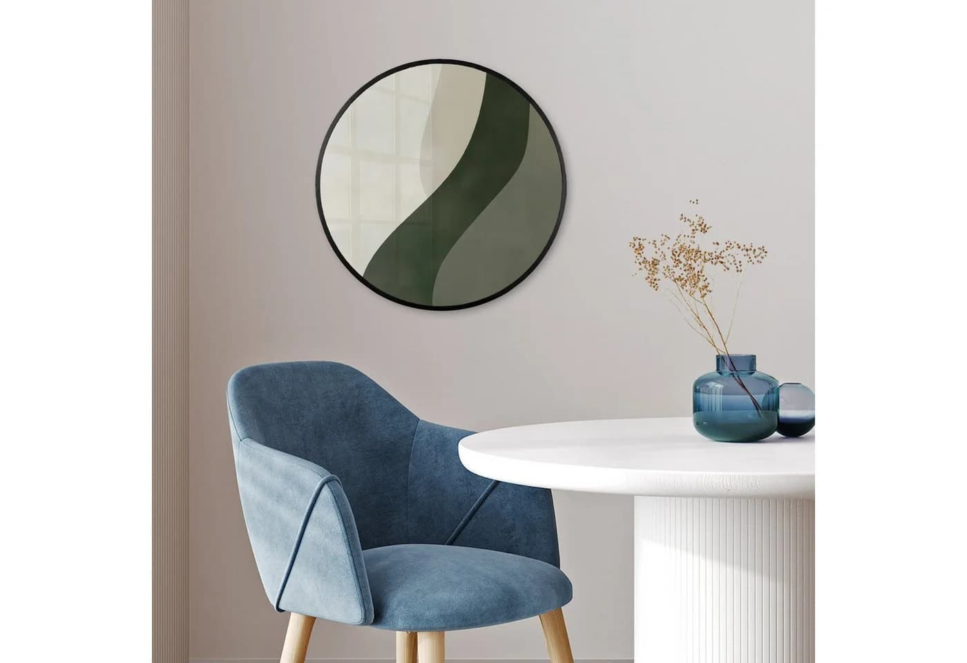 MuchoWow Poster Rund Grün Beige Abstrakt Modern - Bild 3