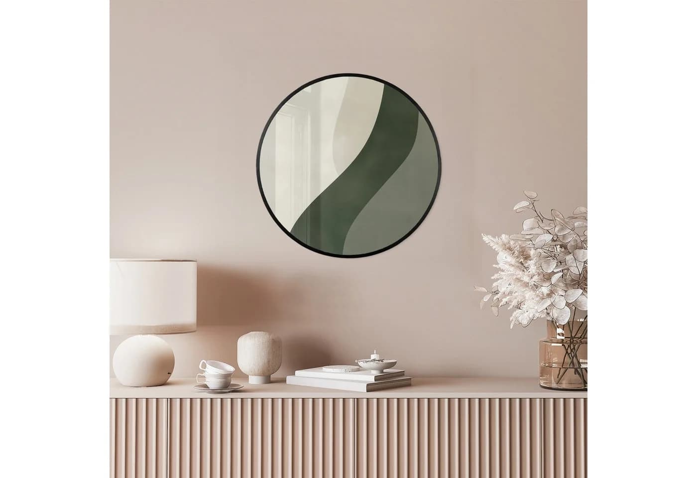 MuchoWow Poster Rund Grün Beige Abstrakt Modern - Bild 4